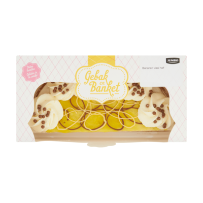 Huismerk Gebak en Banket Bananen Vlaai Half